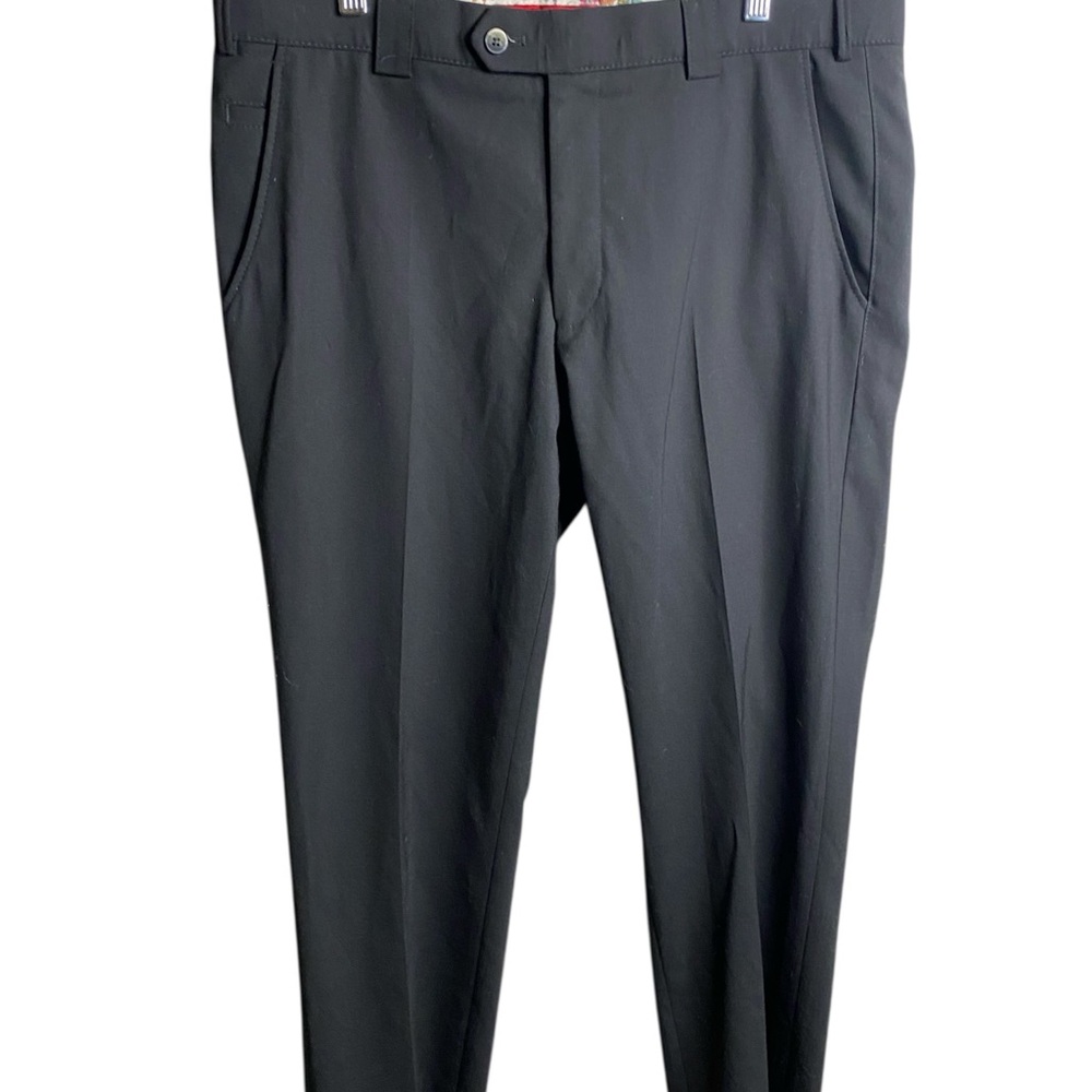 Meyer Classic Black Dress Pants with Flat Front and Straight Leg